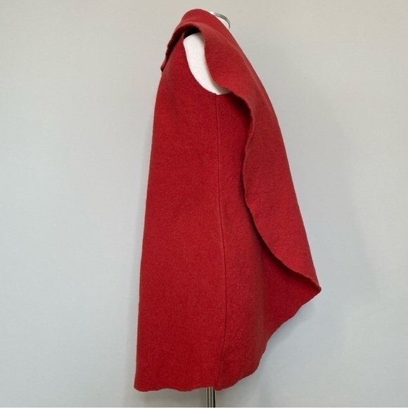 Anthropologie Moth Museum District Boiled Wool Open Front Vest in Rust Red, XS/S - Picture 8 of 16